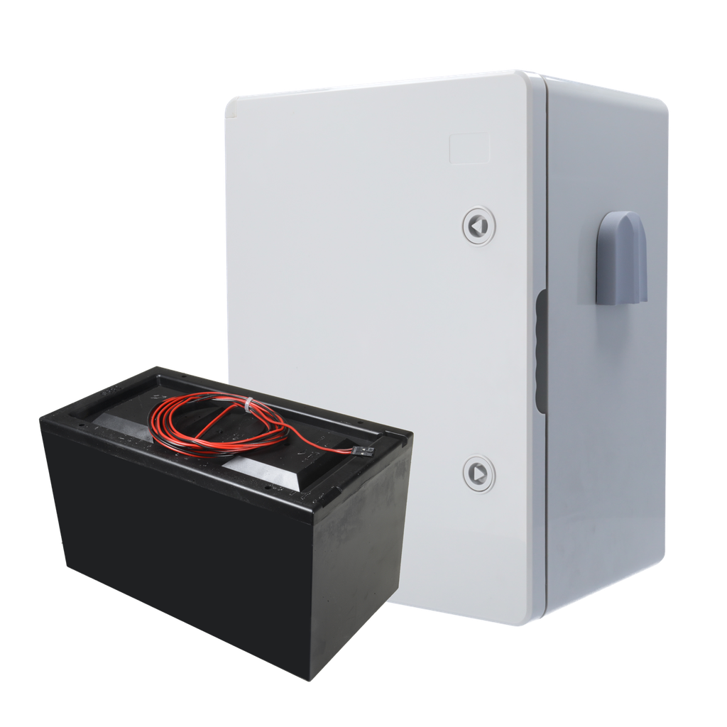 Kit de batterie pour les HUB2 et HUB2Plus avec boite polyester Installation simple Nécessite 1xAJ-DC6V-PCB2; Batterie non rechargeable Autonomie jusqu'à 7mois - Ajax