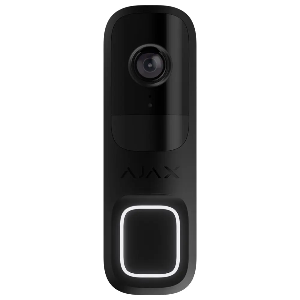 AJAX Sonnette 4 MP avec IA intégrée Portée du détecteur PIR jusqu'à 4 m Audio bidirectionnel avec su - Ajax | Ref: AJ-DOORBELL-4-B