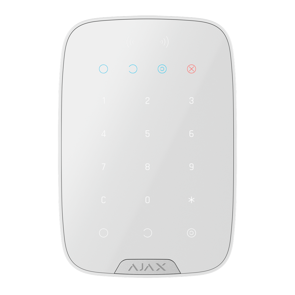 Clavier indépendant avec lecteur  Alimentation 4 Piles Panasonic AA 1.5 V  Bidirectionnel  Sans fil  - Ajax | Ref: AJ-KEYPADPLUS-S-W