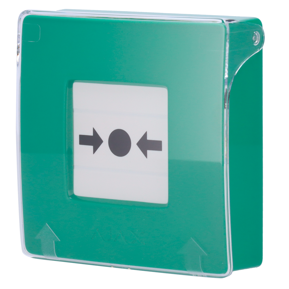 AJAX
Bouton d'alarme incendie manuel vert
Sans fil 868 MHz Jeweller
Bouton d'alarme incendie ou activateur de scénario
Compatible avec la fonction d'alarme interconnectée
Transmission de l'alarme à l'ARC (configurable)
Alimentation 2 piles CR123A - Ajax | Ref: AJ-MANUALCALLPOINT-GREEN