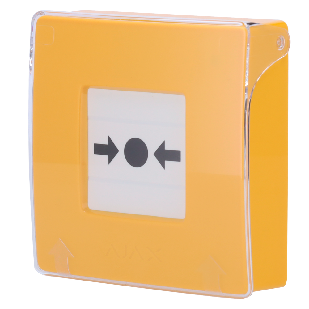 AJAX
Bouton d'alarme incendie manuel jaune
Sans fil 868 MHz Jeweller
Bouton d'alarme incendie ou activateur de scénario
Compatible avec la fonction d'alarme interconnectée
Transmission de l'alarme à l'ARC (configurable)
Alimentation 2 piles CR123A - Ajax | Ref: AJ-MANUALCALLPOINT-YELLOW