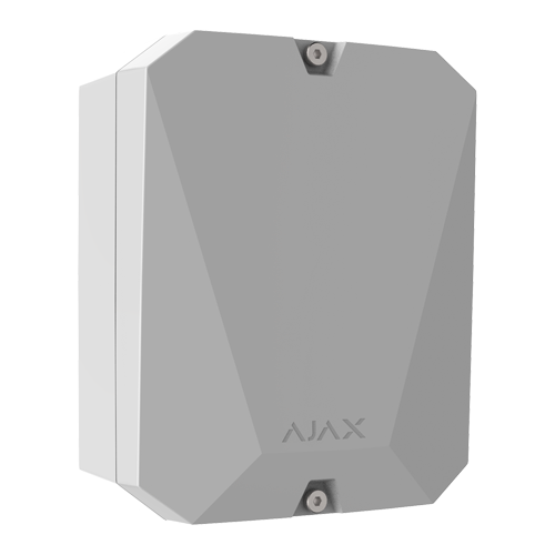 Multi-émetteur via radio 18 entrée alarmes câblées configurable NF/NO ou 3EOL (NF ou NO) Double sortie 12V/1AAlimentation 220VAC et batterie de secours (non inclus) - Ajax | Ref: AJ-MULTITRANSMITTER-3EOL-W